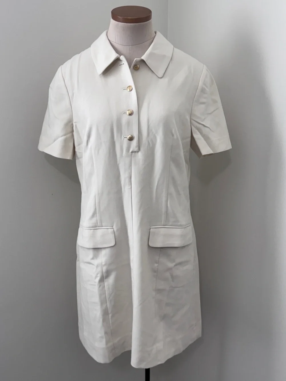 J Crew 12 Parc Dress in Four-Season Stretch ~ Cream Beige Classic Timeless